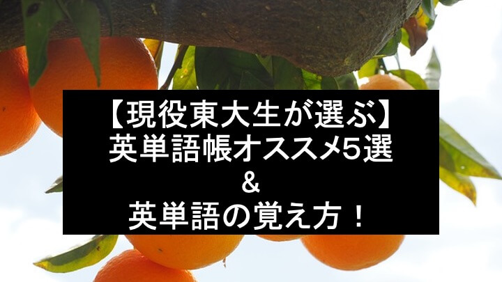 【現役東大生が選ぶ】オススメ英単語帳５選&英単語の覚え方！_1