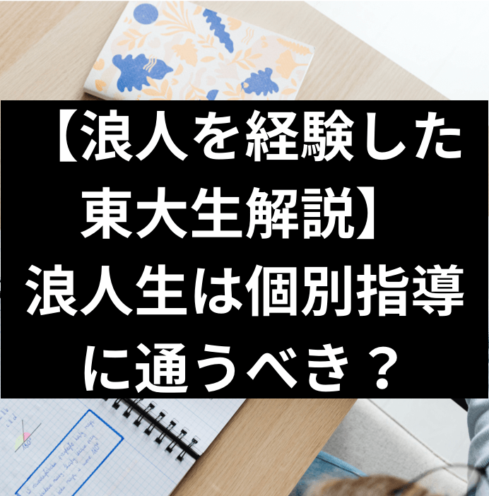 【浪人を経験した東大生解説】浪人生は個別指導に通うべき？