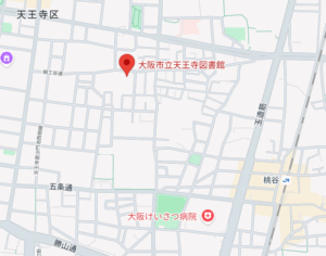 天王寺図書館の地図